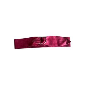 Burgundy Velvet O-Ring Belt / Y2K Wine Red Waist Tie Statement Belt